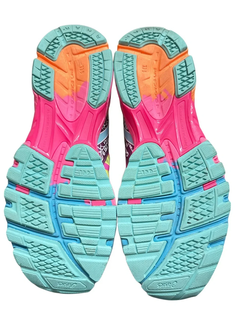 ASICS Women's Neon Multi-Color Athletic Running Shoes - Yellow Pink Orange Blue
